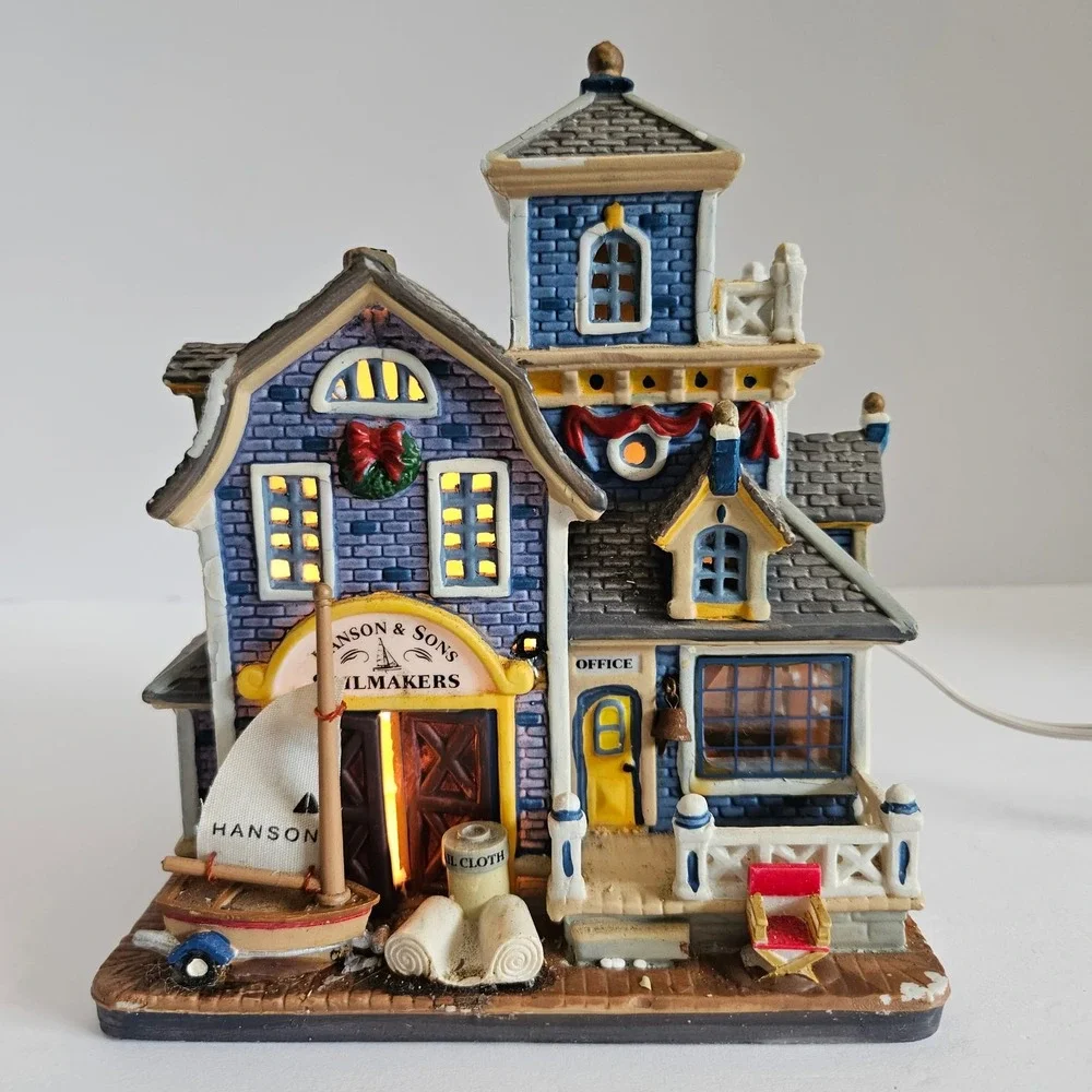 Lemax Plymouth Corners Hanson & Sons Sailmakers Lighted Building 2006 65383